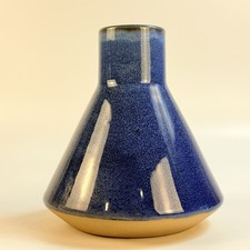 Stunning Studio Pottery Textured Blue Vase Possibly by BKW or BLR picture