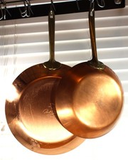 Paul Revere Ware USA Solid Copper Pot Fry Pan Skillet 8 10 Set Signature ED picture