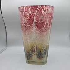 Vintage 1930s WMF Ikora Glass Vase Karl Wiedmann Octagonal Crackle Art Glass 10