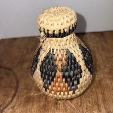 Traditional Zulu Woven Herb Basket with Lid Woven Basket  4” picture