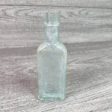 Vintage Allens Lung Balsam New York Medicine Bottle Glass Aqua Embossed picture