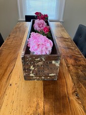 Antique 1925 Wooden Shipping Crate – Rustic Industrial Box with Stenciling picture
