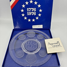 *MINT* Imperial Lenox 1976 Bicentennial Crystal Coin Plate w Box Insert 9