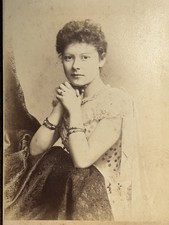 Victorian Lady Sequins Cabinet Card Bracelets Fashion Photo Cheltenham WJ Suter picture
