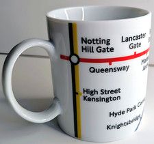 Retro London Underground Blues Tube Map Ceramic Coffee Tea Cup Mug Collectible picture