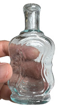 Antique Open Pontil Cologne Perfume Bottle Moorish Window Panels Rolled Lip Mint picture