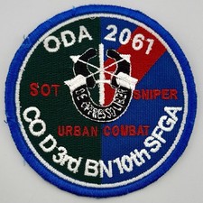 10th SFG(A) ODA 2061 3rd BN Co D SOT Sniper Urban Combat Patch picture