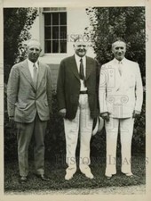 1931 Press Photo Herbert Hoover with Tell Nicolet and Edward Lewis in Washington picture