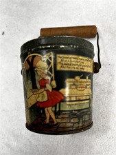 antique candy container tin pail Queen of Hearts made tarts 2 7/8 original 1900 picture