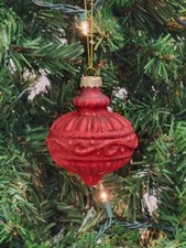 Wizardi Red Round Christmas Glass Ornament F07M7-20-LH76-24108 picture