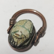 Egyptian Scarab Ring with Hieroglyphic Symbols – Unique Collectible Jewelry Piec picture