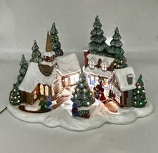 Vintage Ceramic Light-up Christmas Village READ Description For Shipping picture