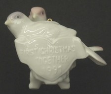 Lladro Our First Christmas Ornaments 5840-Lovebirds - With Box 3962412 picture