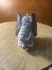 Vintage Elephant Pin Ceramic Green Felt PinCushion picture