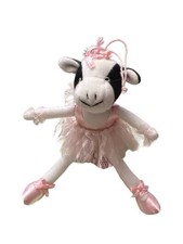 Russ Berrie Ballerina Cow Stuffed Animal Plush Ornament 6” picture