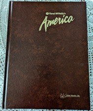 Vtg 1980's Rand McNally's America Book Maps & Info Brown Leather-Like Lg HCover picture
