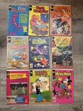 Vintage Whitman Comics Lot of 9 Disney Mickey Pink Panther Popeye Woody picture