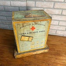 RARE Early 1900s Johnson & Johnson Bunion Pads Advertising Store Display Cabinet picture