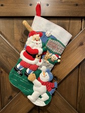 Vintage Finished Bucilla Christmas Stocking 