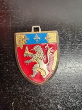Vintage Lyon France Souvenir Pin Shield Heraldic Lion Fleur-de-lis picture