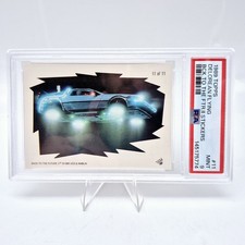 1989 Topps Back to the Future II DeLorean Flying #11 PSA 9 Sticker picture