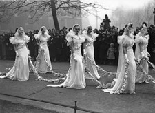 Leaving St Margaret's Westminster wedding procession of Nancy Beat- Old Photo picture