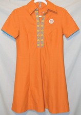 1960's -BOB'S BIG BOY- Vintage MOD Fast Food Women's Work Uniform Dress picture