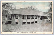 K49/ Clinton Oklahoma Postcard c1910 City Park Pavilion Building 203 picture