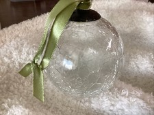 Vintage KUGEL Christmas Ornament CLEAR Crackle 3.5” picture
