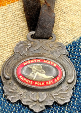Vintage Antique Worth Hats Celluloid Fob Harris Polk Hat Co. St. Louis Missouri picture