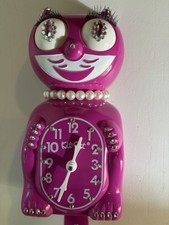 Jeweled Rosey Plum Lady Kit Cat Klock Authentic Swarovski Crystals With Box picture
