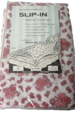 New Vtg 60s Slip-in Blanket/Comforter Cover Pink Paisley FULL Size  100% Cotton picture
