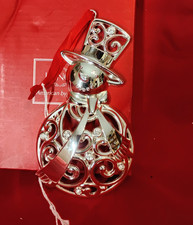 Lenox Sparkle And Scroll Frosted Multi Crystal Snowman Ornament W/Box picture