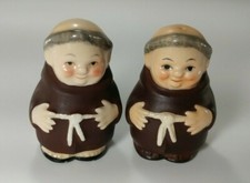 Vintage Goebel Germany Friar Tuck Monk Salt & Pepper Shakers   picture