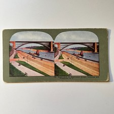 Grand Arch of Washington Bridge Speedway Antique Stereoview Card 5H6-6 picture