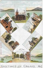 Greetings from Calais Maine Multi-View 1906 Postcard F.E. Fairfield picture
