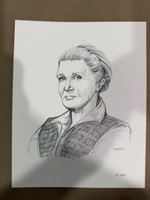 Star Wars Princess Leia Carrie Fisher Original Art Drawing Cesar Moreno 1/1 picture