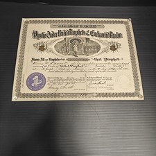 1921 M.O.V.P.E.R Grotto Veiled Prophets Certificate Antique Fraternal Document picture