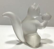 VINTAGE FROST GLASS PAPERWEIGHT SQUIRREL FIGURINE DESIGN 4 1/2” Tall picture