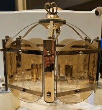 Vintage Beveled Smoked Glass 6 Panel Ceiling Fixture 3 Arms / 3 Lights - 12 x 12 picture