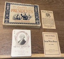 1896 THE GAME OF PRESIDENTS - IN THE WHITE HOUSE PARKER BROTHERS CARD GAME SET picture