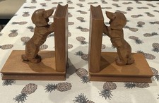 Vintage Dachshund Bookends, Peering Over Books To Catch A Glimpse of Eachother picture