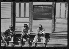 Photo:New Roads Louisiana 1938 T&P Railroad Station Black Men Sitting picture