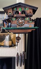 Vintage German Black Forest 3-Weight Musical Cuckoo Clock West Germany picture