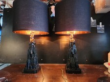 Pair frankart art Deco Spirit Of Modernism Revival Lamp. picture