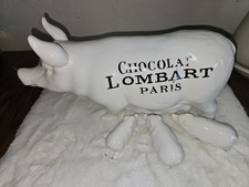 Vtg Chocolat Lombart Paris Ceramic Pig & Piglets French Country Decor picture