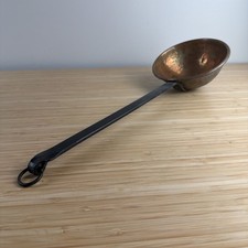 Vintage Copper Ladle – Long Handle w/ Hanging Hook – Rustic Kitchen Decor picture