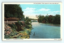 c1940s US 71 Crosses Elk River Ozarks Land of a Million Smiles Linen Postcard G7 picture