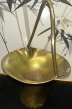 1920s Antique S.W. Farber New York Brass Basket Early 20th Century  12” picture