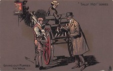 Raphael Tuck Impressionist Tally Ho Series Puppies to Walk Postcard -794688 picture